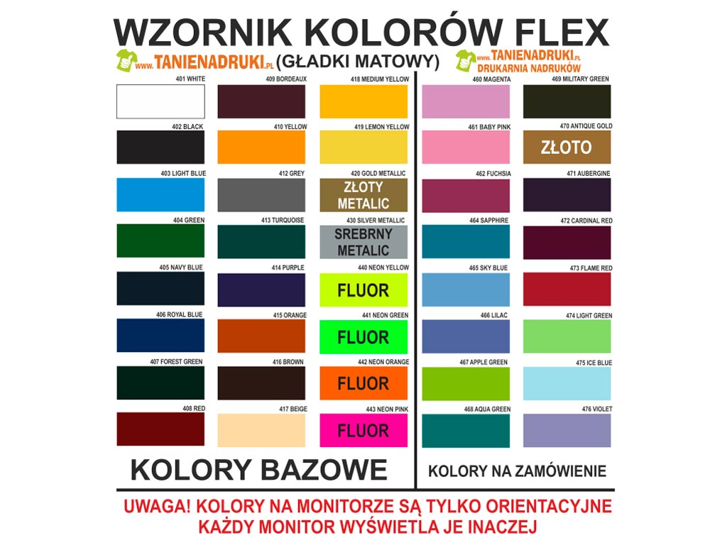 flex wzornik kolorow